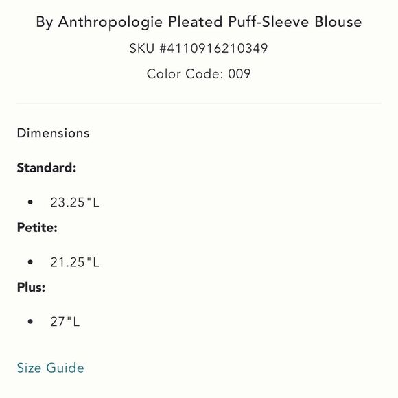 By Anthropologie Boho Print Pleated Puff Sleeve Blouse NWOT - Picture 4 of 6